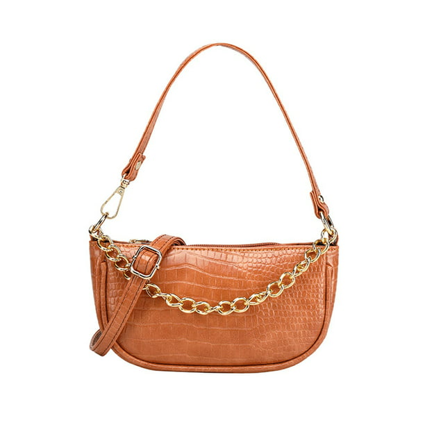Baguette Bag Shoulder Purse Genuine Leather Vintage Clutch Casual Purse Handbags
